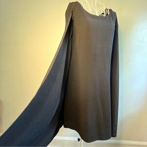 Alison Andrews black dress fully lined w/ attached cape. Sz M. Like new.